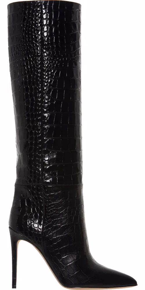 Paris Texas Black Leather Ankle Boots