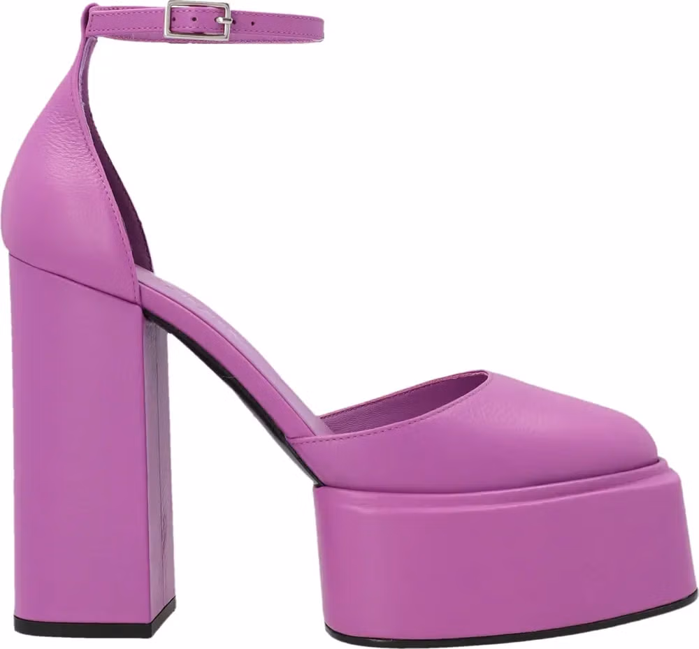 3Juin Purple Leather High Heel Pumps