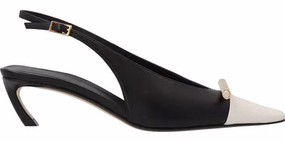 Bicolor Goatskin Mid Heel Pumps