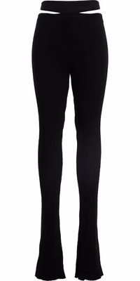Black Viscose Flared Pants