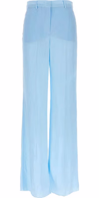 Blue Viscose Casual Pants