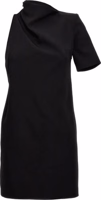Black Viscose Short Dress