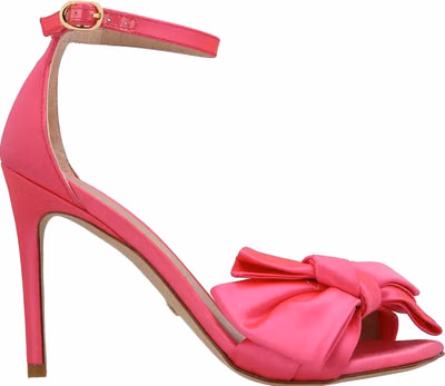 Fuchsia Satin Stiletto Heel Sandals