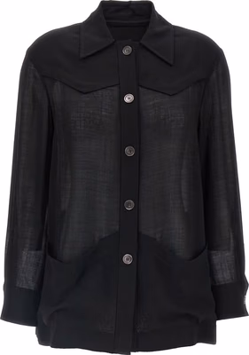 Black Virgin Wool Blouse