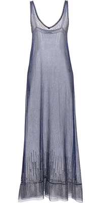 Blue Polyamide Long Dress