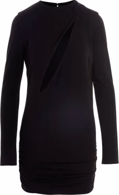 Black Viscose Short Dress