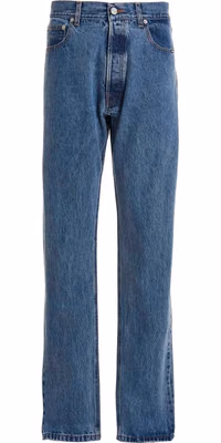 Blue Cotton Relaxed Fit Jeans