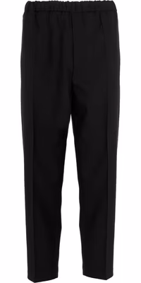 Blue Polyester Casual Pants