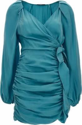 Blue Lyocell Mini Skirt