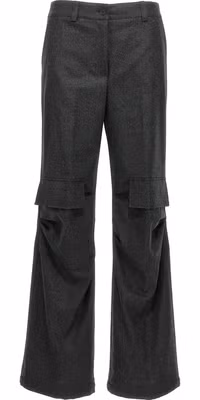 Gray Virgin Wool Cargo Pants