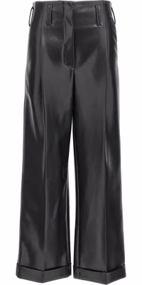Black Polyester Casual Pants