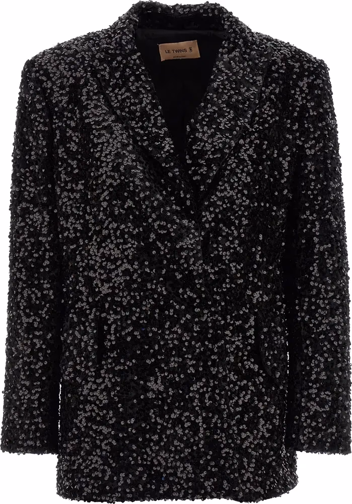 LE TWINS Black Polyester Blazer
