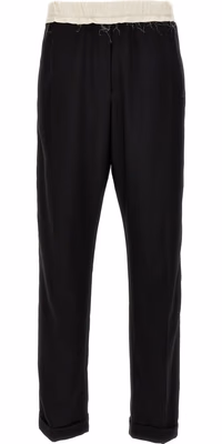 Bicolor Wool Casual Pants