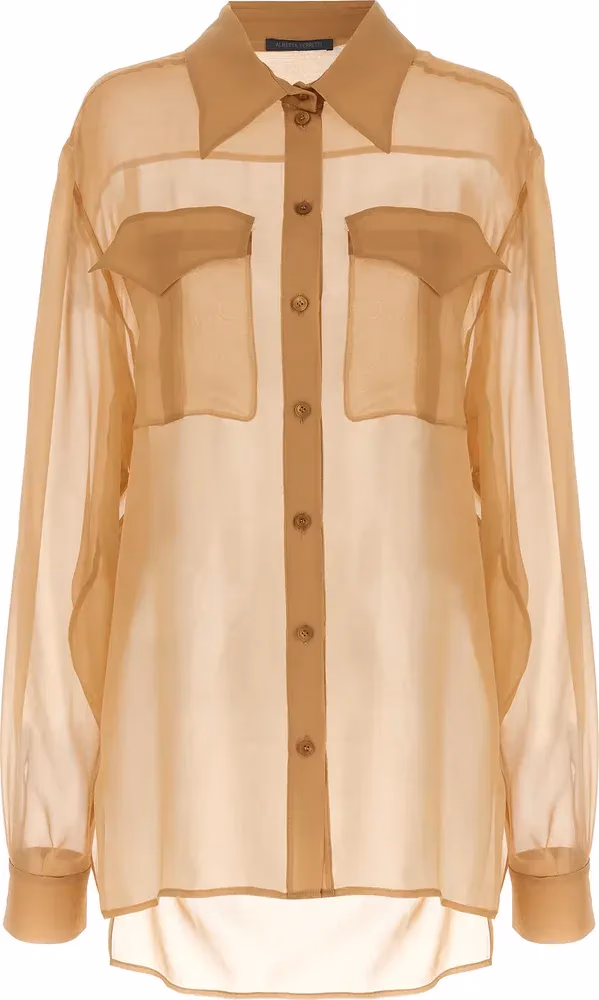 Alberta Ferretti Beige Silk Blouse