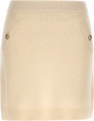 White Wool Long Skirt