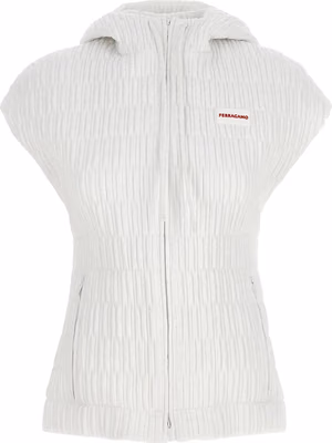 White Polyamide Sleeveless Jacket