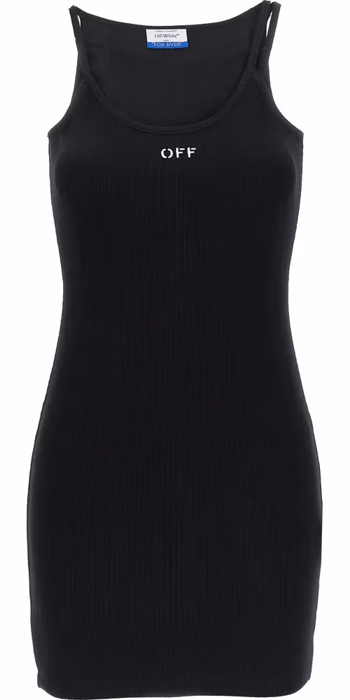 Off-White Black Cotton Short Dress