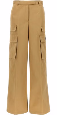 Beige Cotton Cargo Pants