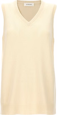 Bicolor Wool Sleeveless Jacket