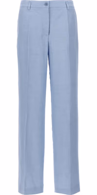 Blue Viscose Casual Pants