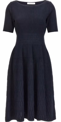 Blue Viscose Midi Dress