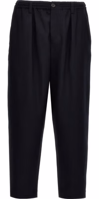 Blue Virgin Wool Cropped Pants