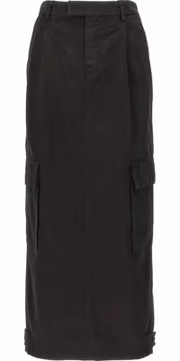 Black Cotton Mini Skirt