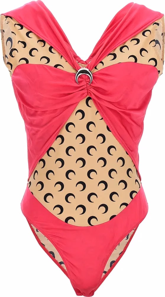 Marine Serre Fuchsia Viscose Bodysuit