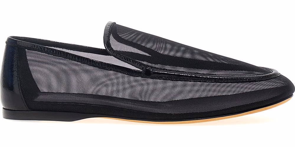 Khaite Black Polyamide Slip-On Loafers