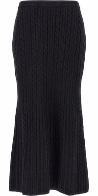 Black Wool Mini Skirt