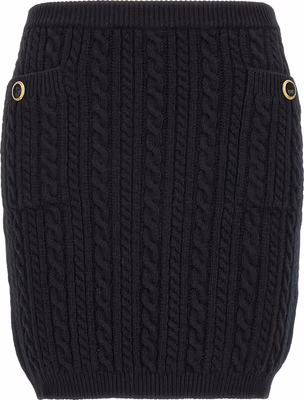 Black Wool Long Skirt