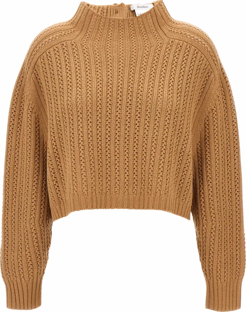Max Mara Beige Wool Cardigan