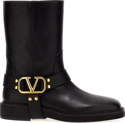 Black Calfskin Ankle Boots