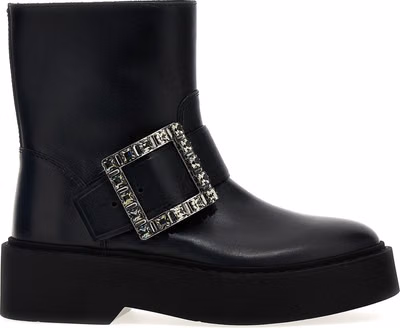 Black Calfskin Ankle Boots