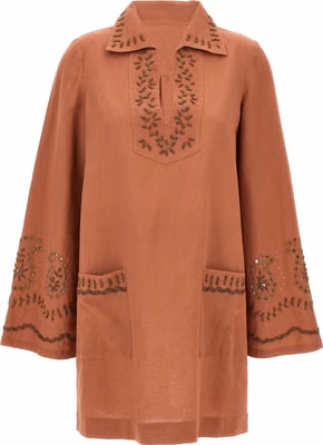 Bordeaux Cotton Short Dress