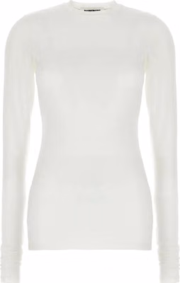 White Polyester Long Sleeve T-Shirt