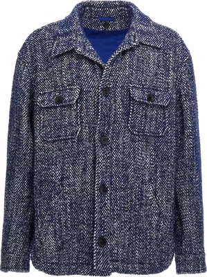 Blue Wool Full-Length Jacket