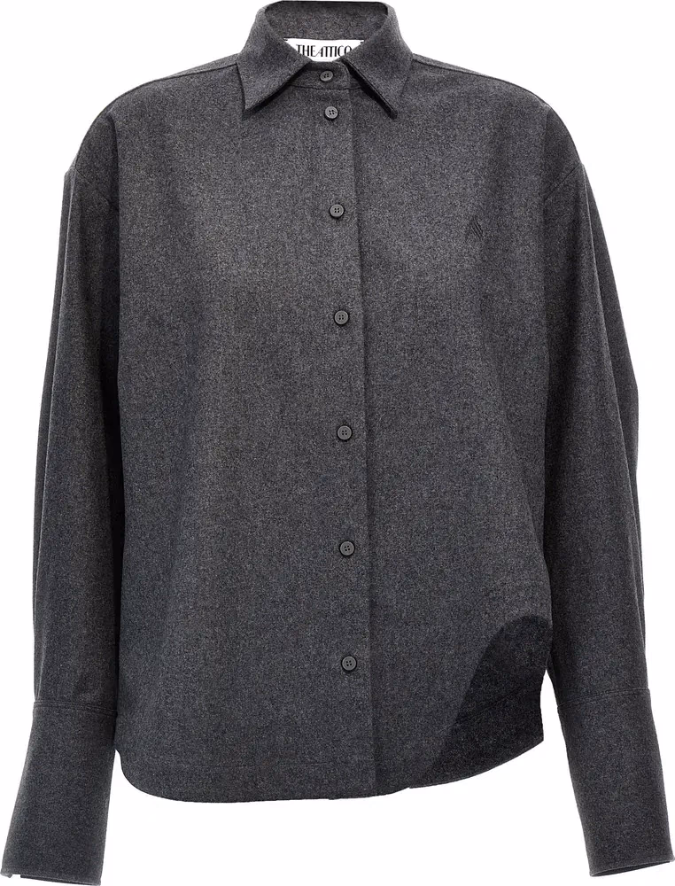 The Attico Gray Wool Blouse