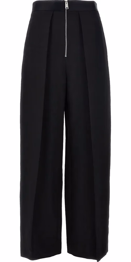 Khaite Black Viscose Casual Pants