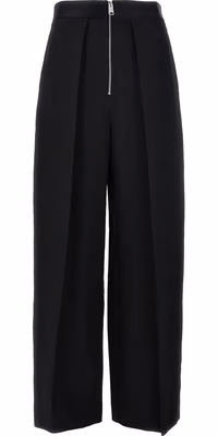 Black Viscose Casual Pants