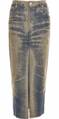 Blue Cotton Mini Skirt