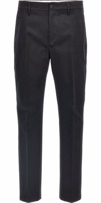 Black Cotton Casual Pants