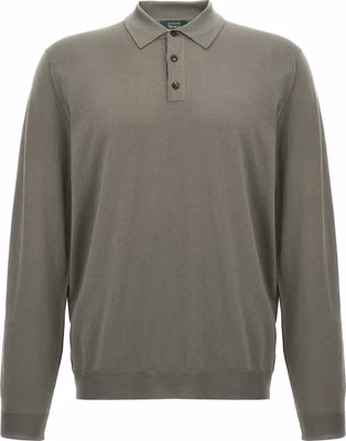 Gray Virgin Wool Polo Shirt