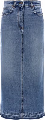 Blue Cotton Mini Skirt