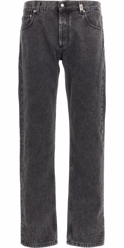 Alexander McQueen Black Cotton Straight-Leg Jeans