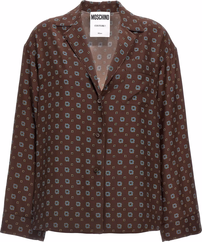 Moschino Brown Silk Blouse