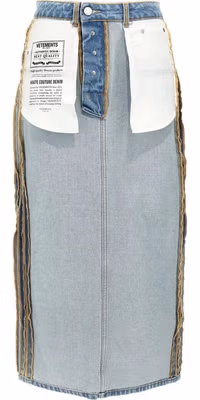 Blue Cotton Mini Skirt