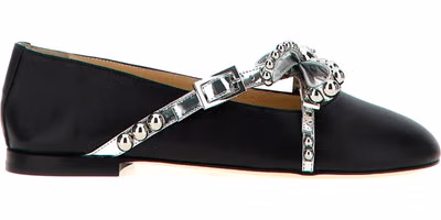 Black Leather Ballet Flats
