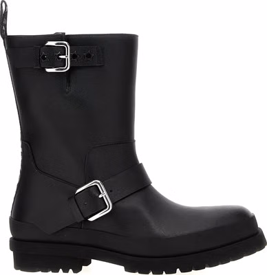 Black Polyester Ankle Boots