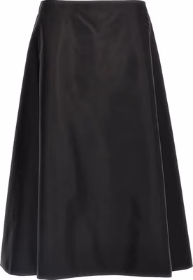 Black Polyamide Midi Skirt